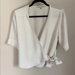Heavy crepe adjustable wrap blouse